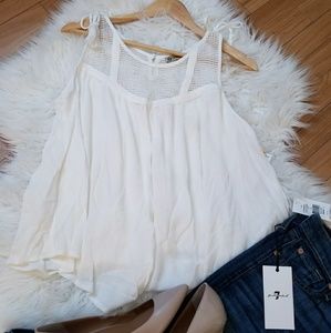 Democracy White Top, Tank Top, Sleevesless Blouse